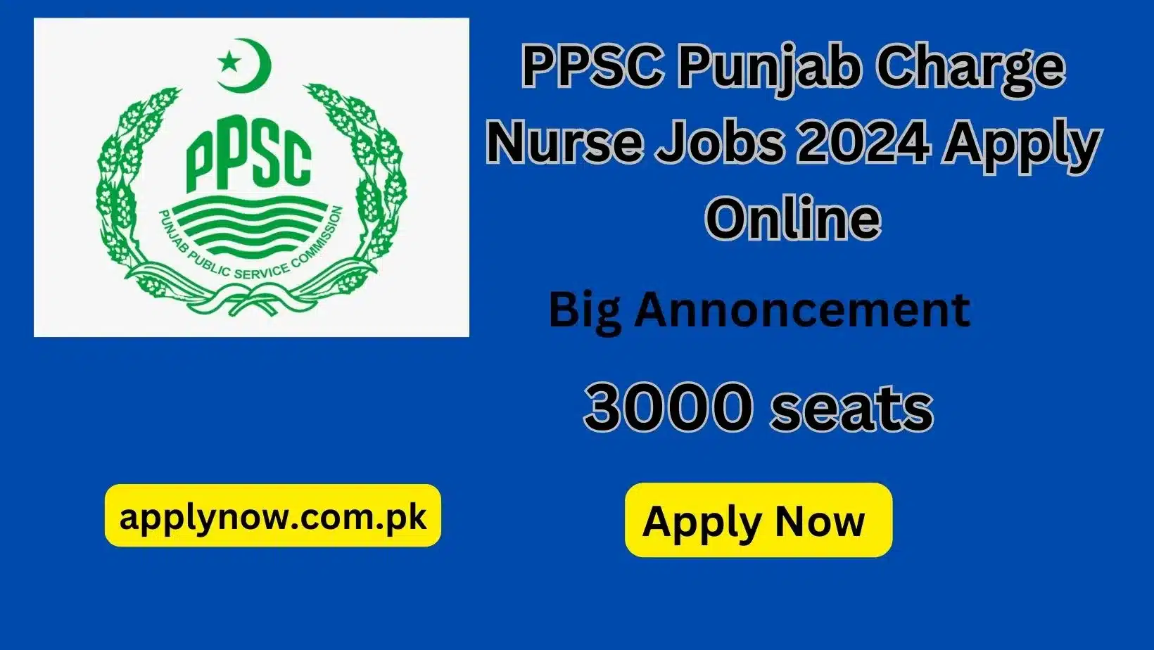 PPSC Punjab Charge Nurse Jobs 2024 Apply Online