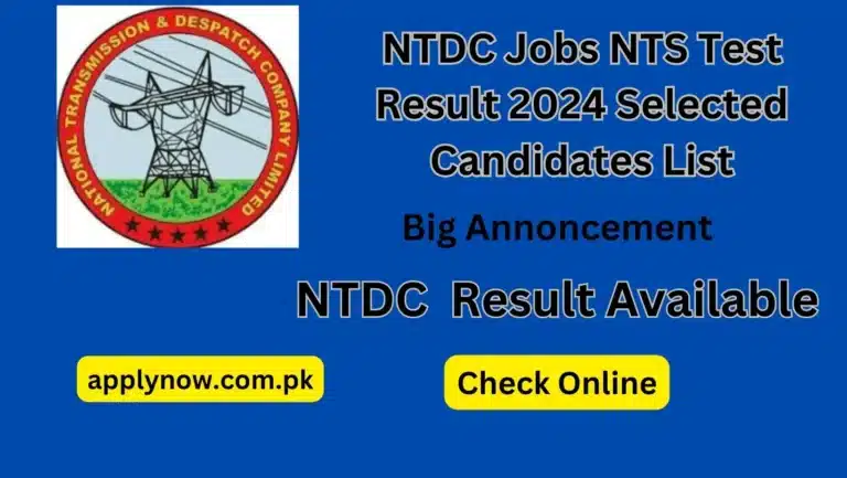 NTDC Jobs NTS Test Result 2024 Selected Candidates List