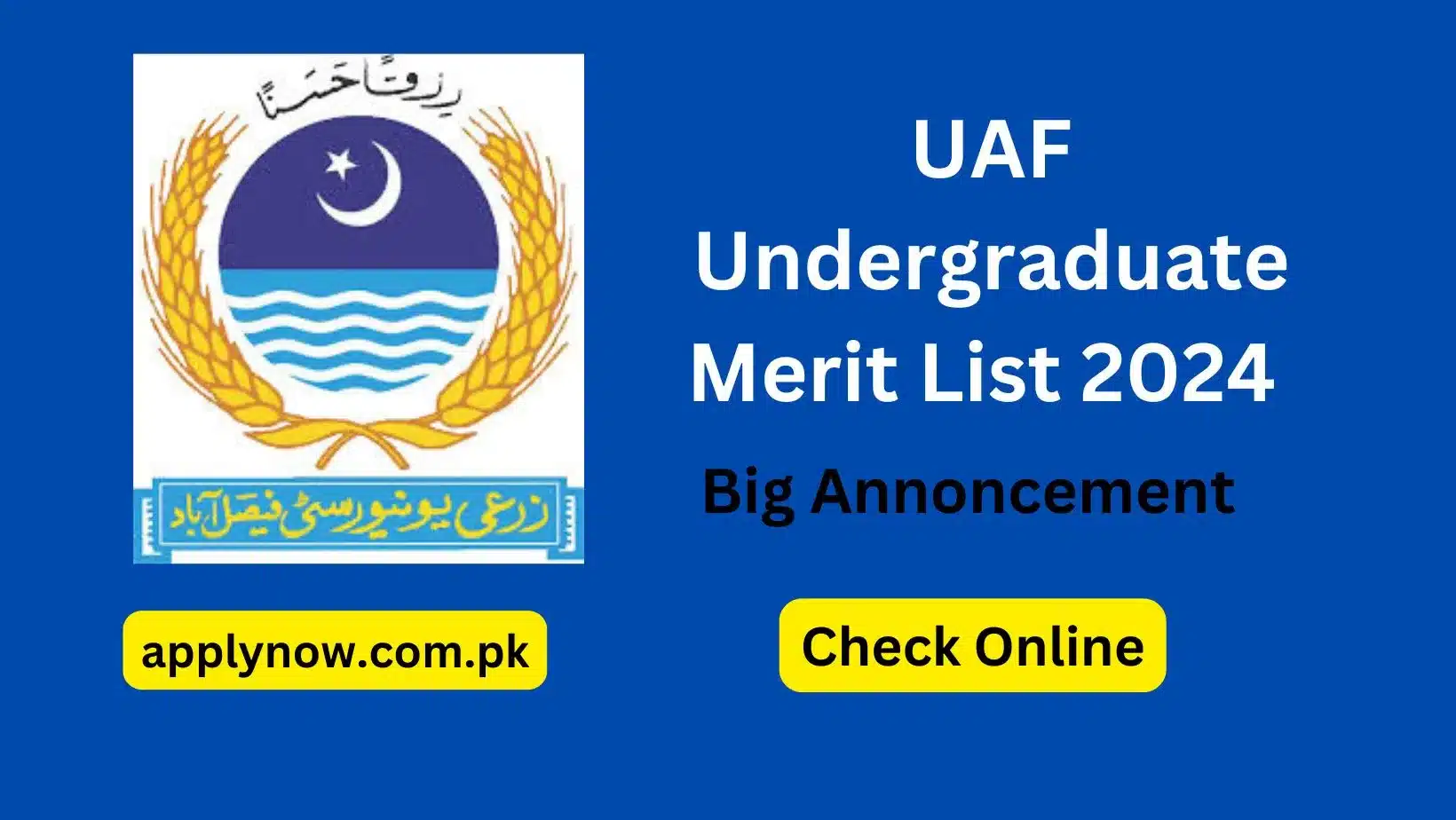 UAF Undergraduate Merit List 2024