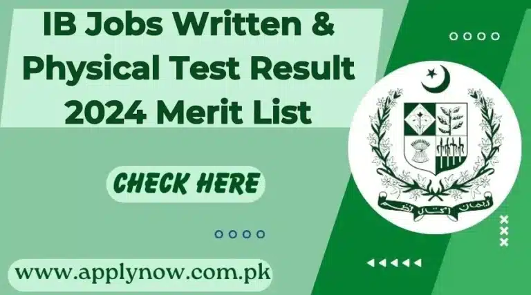 IB Jobs Written & Physical Test Result 2024 Merit List